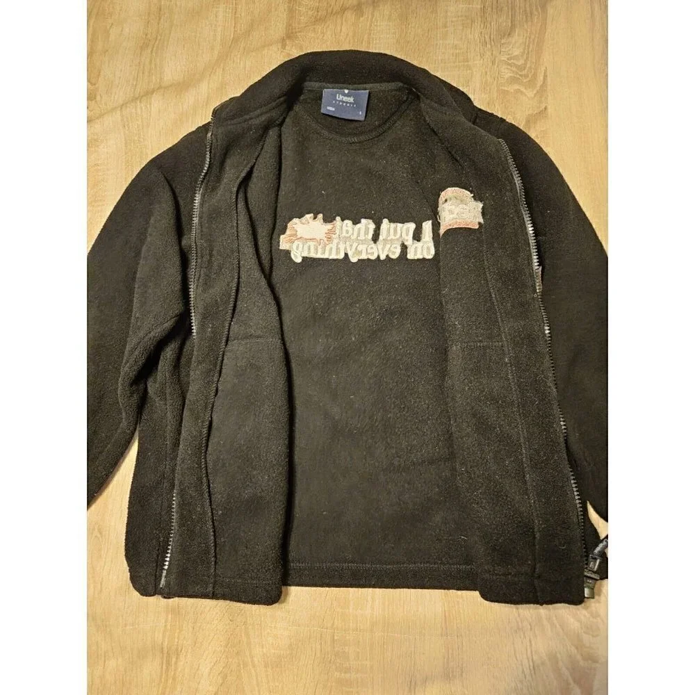 Franks Red Hot Black Fleece Jacket Sz S Mens I Put That # On Everything